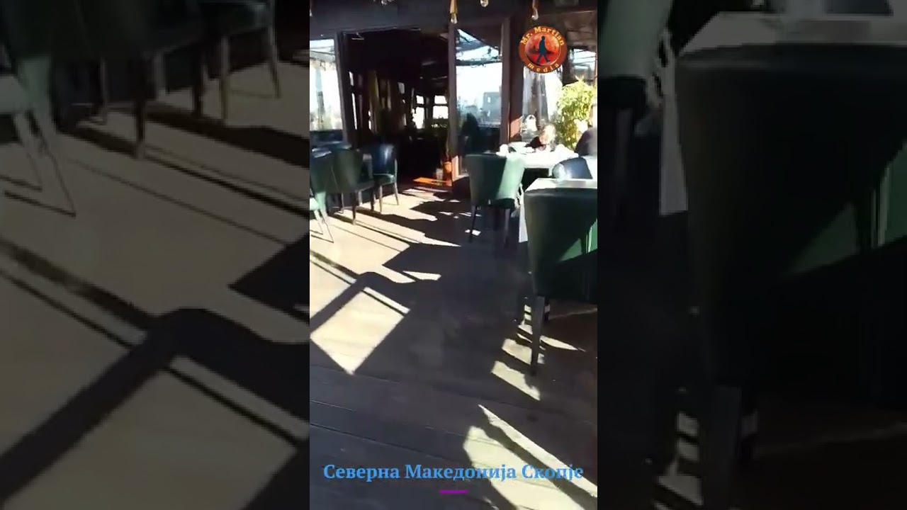 Vardar River and Galleon ship restaurant in Skopje