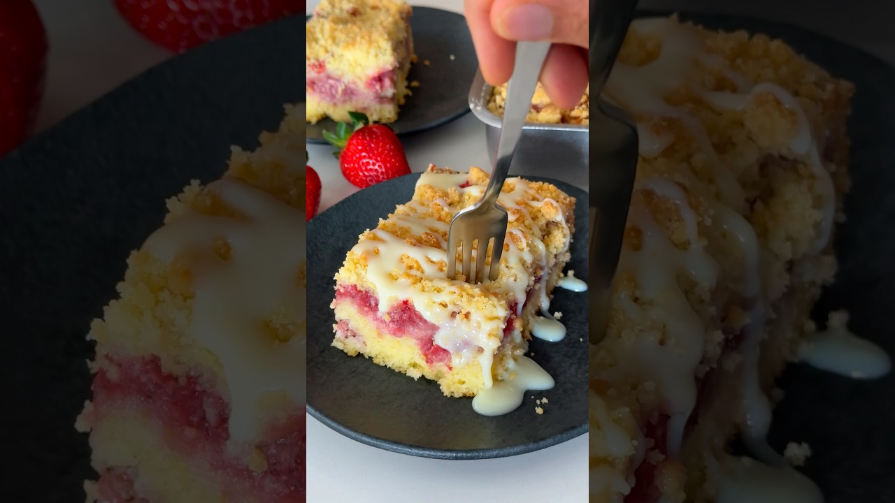 Cuca de morango com leite condensado / me surpreendeu demais!😱