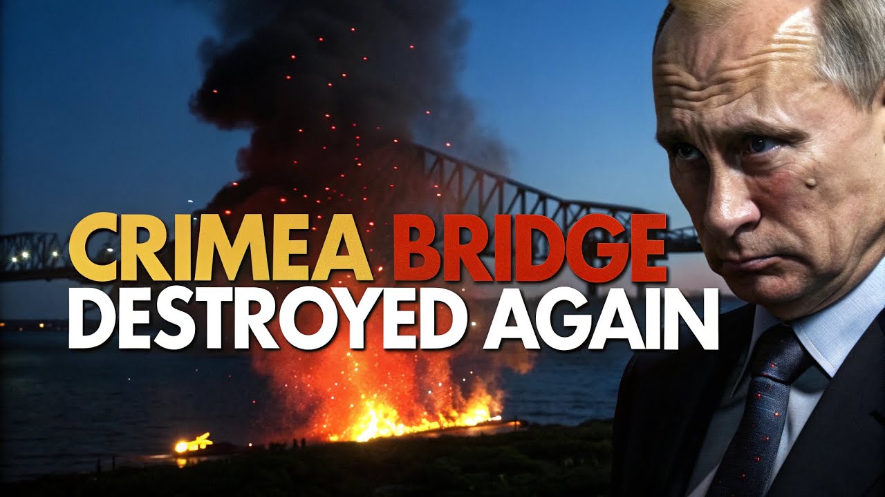 Crimea Bridge Destroyed AGAIN! Putin&rsquo;s Lifeline Hit in Massive Blast