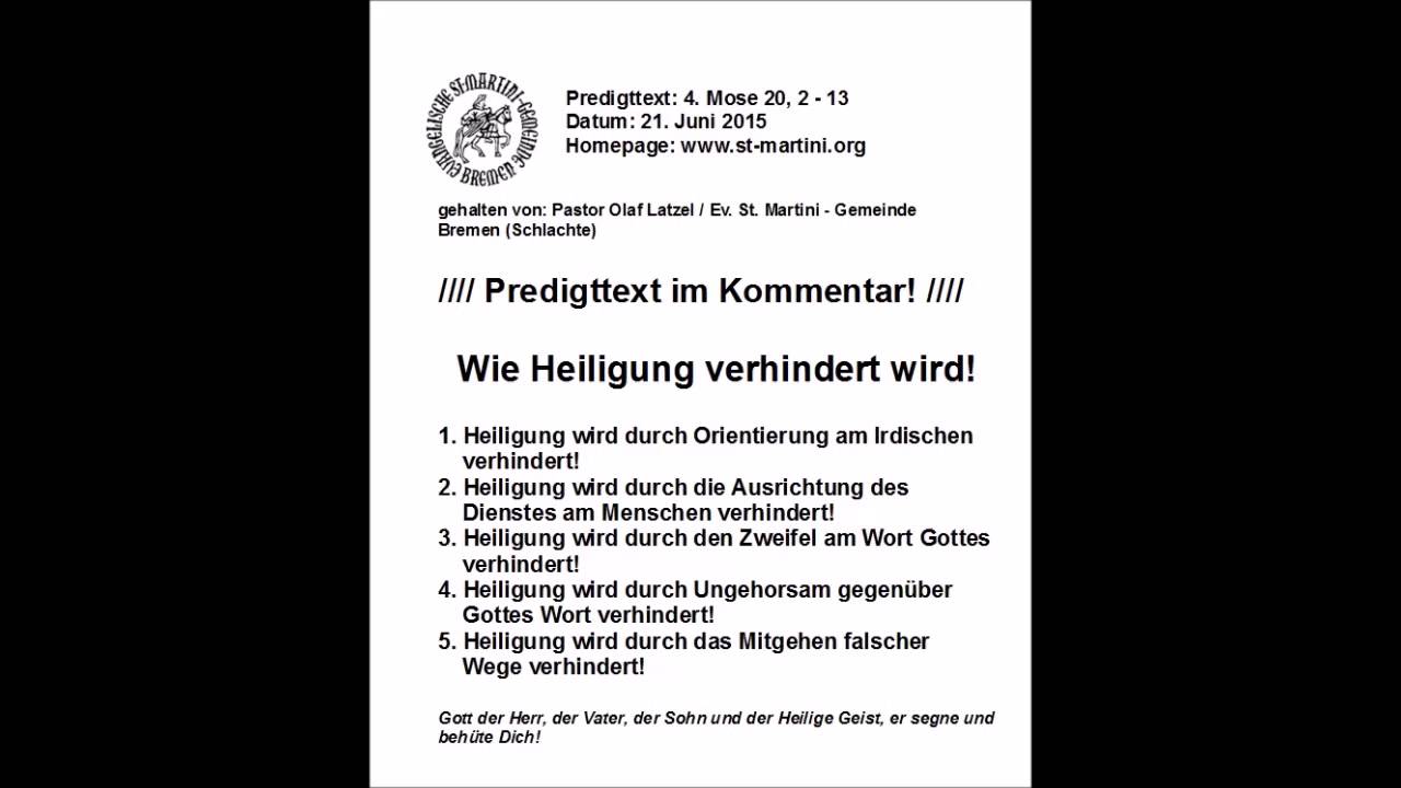 22.06.2015 - Wie Heiligung verhindert wird!