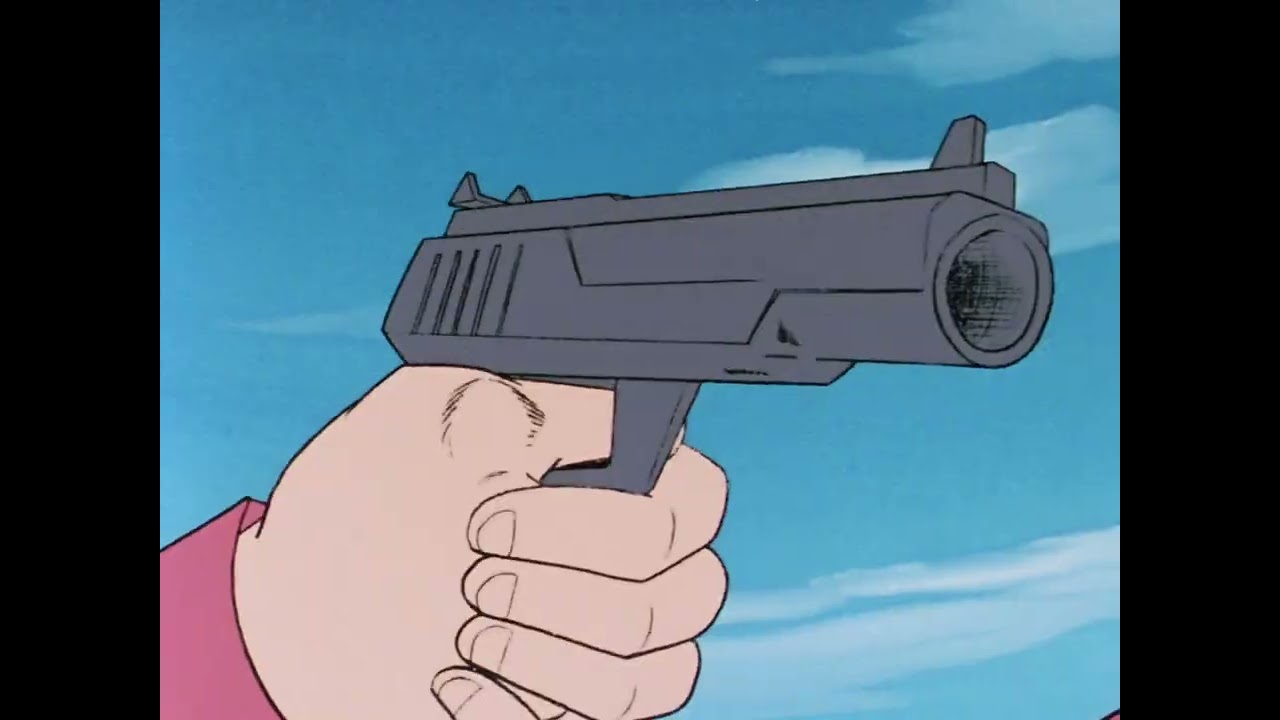 Char kicks Sayla's gun