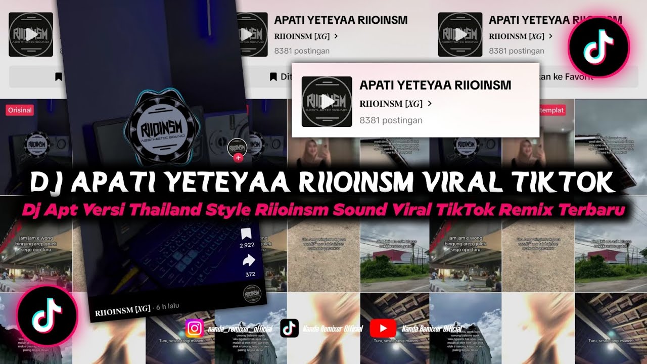 Dj Apati Yeteyaa Riioinsm Viral TikTok || Dj Apt Versi Thailand Style Riioinsm Sound Viral TikTok