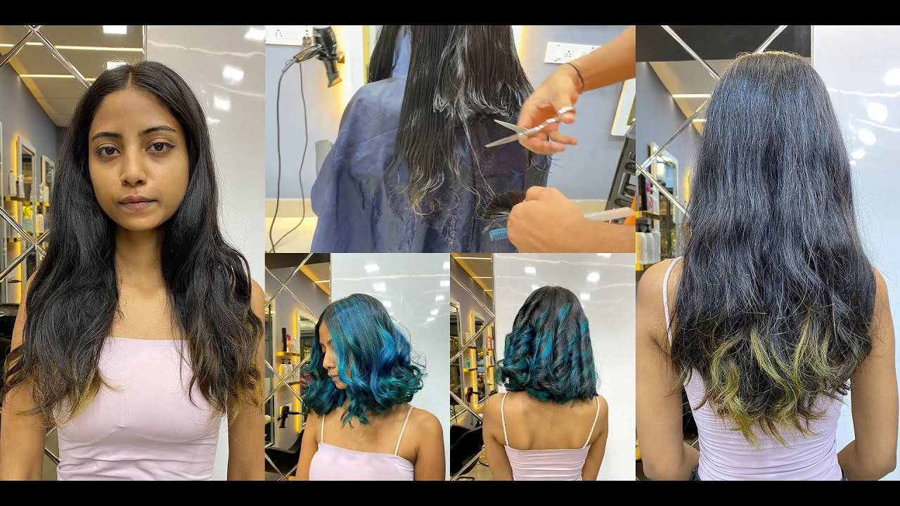3rd Makeover & Loving It! 💙 Black to Blue Long Bob Hair Journey ✂️✨|Uncut Video Of Whole Process
