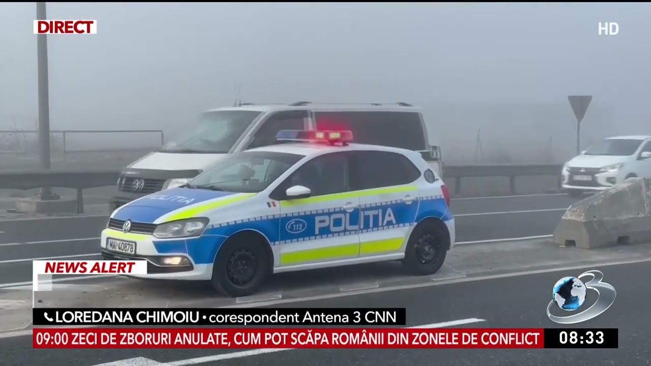 Trafic blocat pe A4, carambol cu 9 mașini implicate