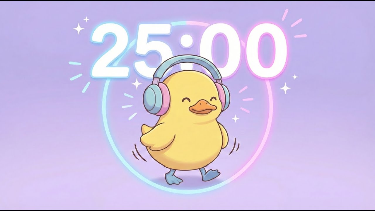 25 Minute Timer 🦆 Study Timer for Classroom Focus