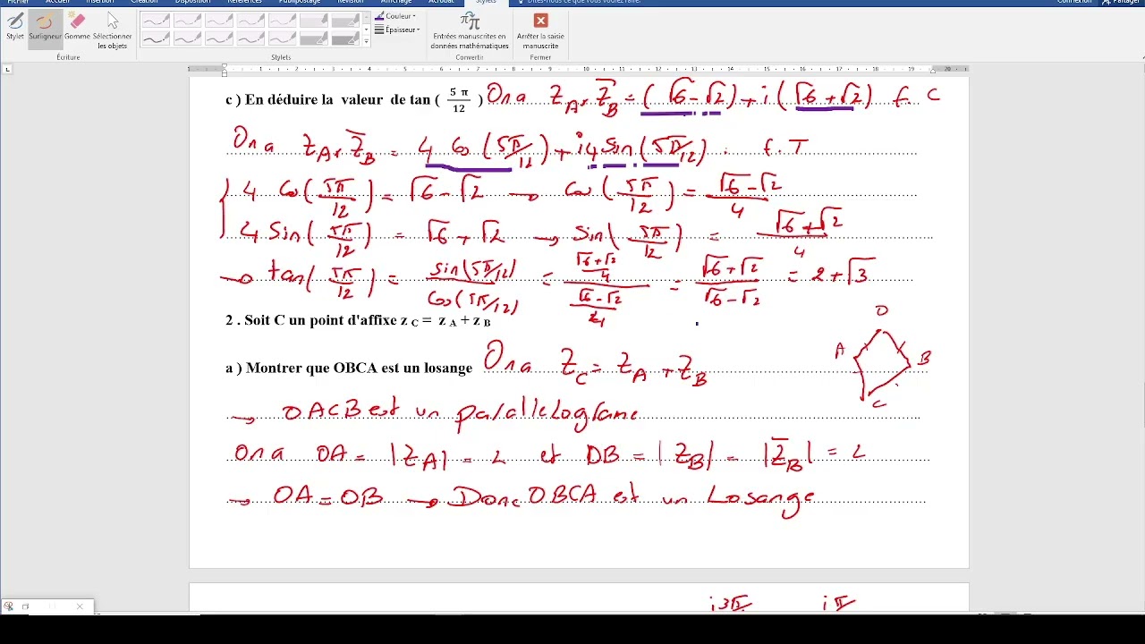 Exercice 3 devoir de contrôle 1 bac sciences