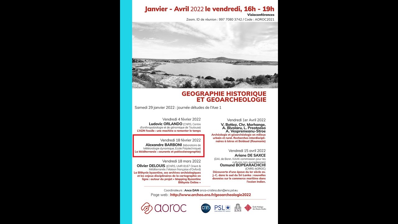 Alexandre Barboni (&Eacute;cole Polytechnique), La M&eacute;diterran&eacute;e : courants et pal&eacute;oc&eacute;anographie