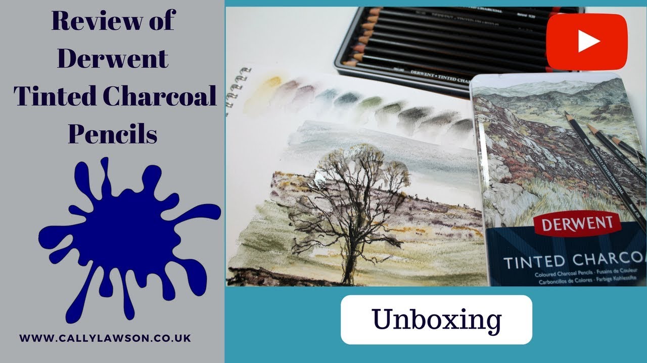 Review and first go with Derwent Tinted Charcoal Pencils.