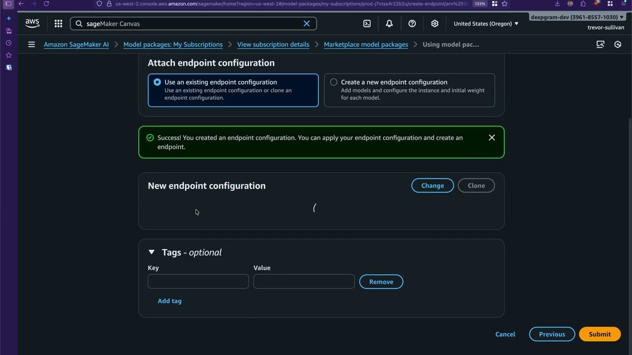 Deepgram on Amazon SageMaker Deployment Process