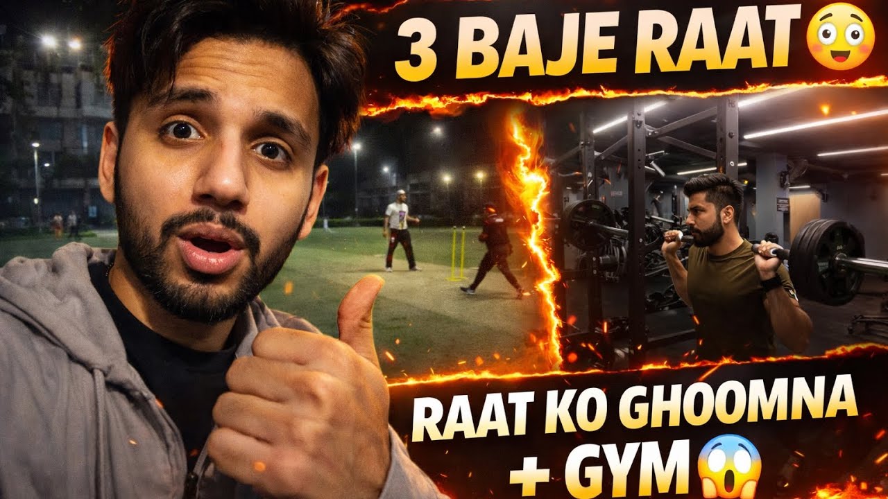 	“3 Baje Raat Ko Ghumne Gaye 😱 | Gym Workout + Cricket Match | Daily Vlog”