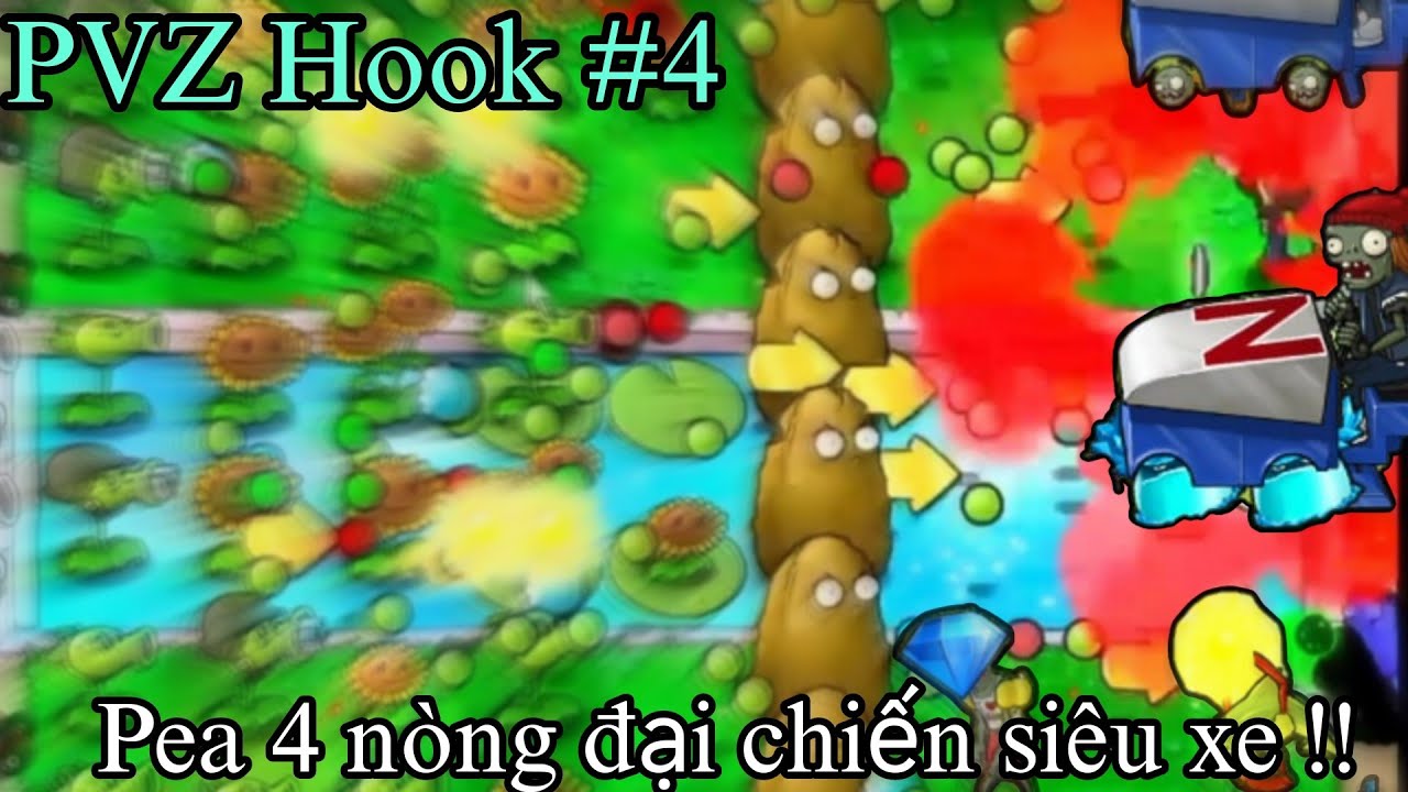 Plants vs Zombies Hook #4: Sức mạnh tuyệt đối của pea 4 nòng đối đầu với Siêu biến thể Zomboni