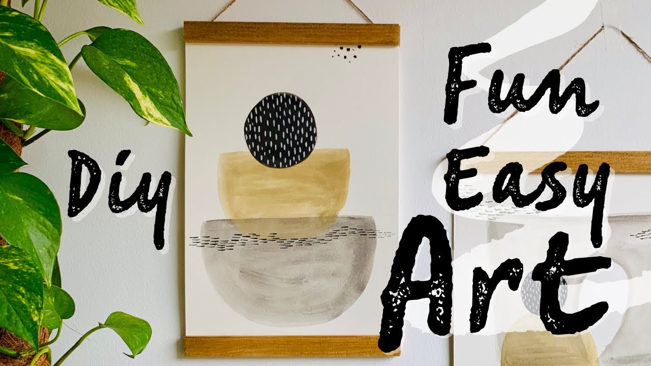 Making minimal Earth-toned wall art easy and fast. Diy home decor wall hanging.
