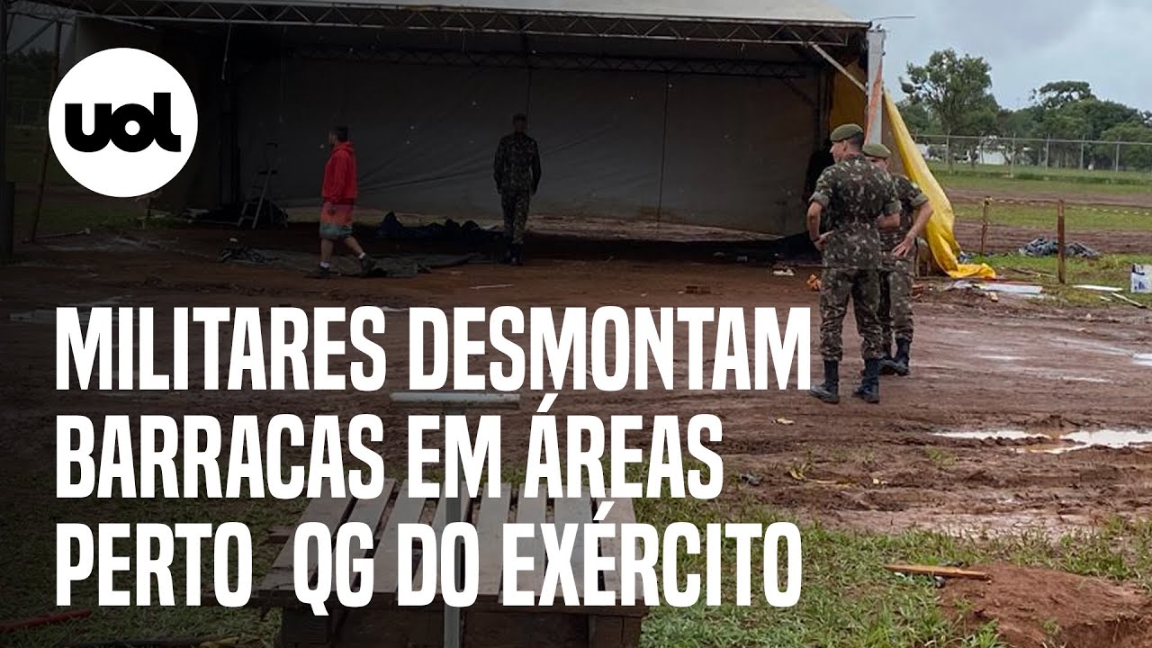 Militares desmontam barracas de acampamento golpista próximo ao QG do Exército em Brasília