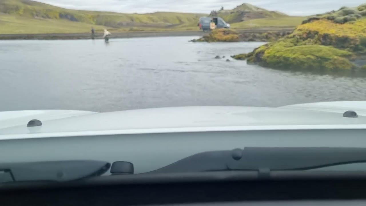 Holmsa ford.  F210 River crossing.  Iceland.