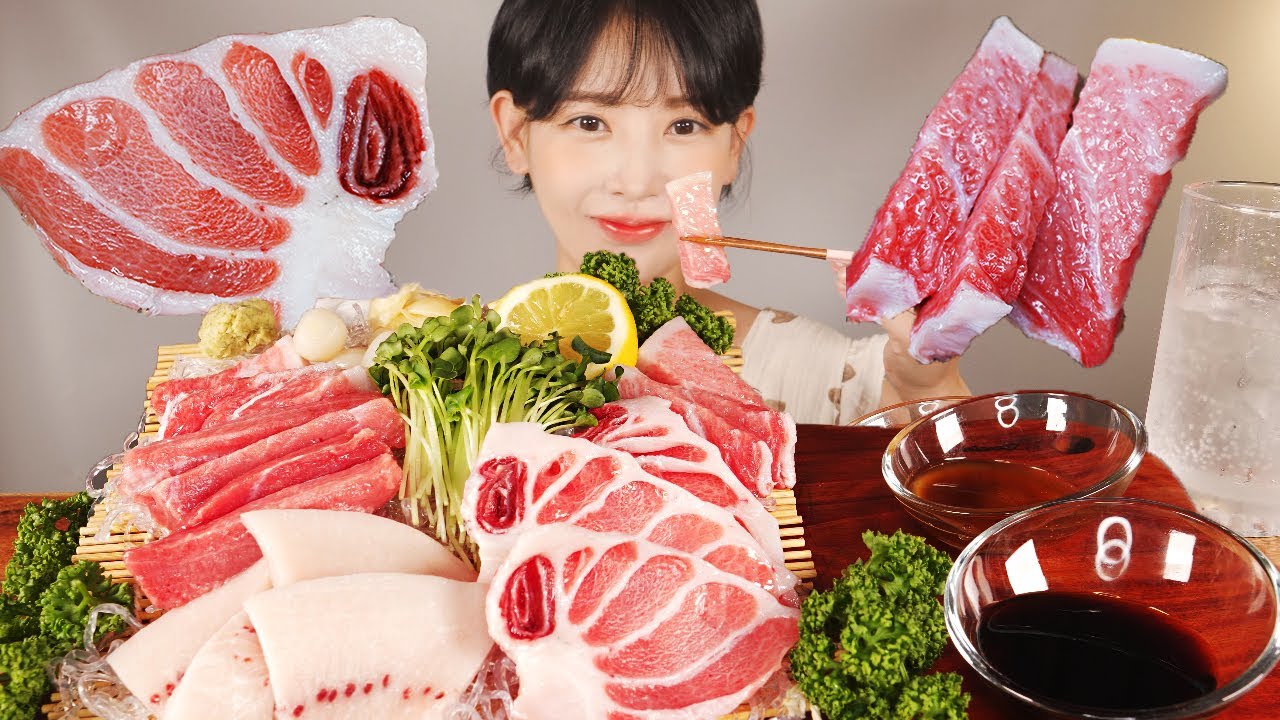살살 녹는 참치회🐟 가마살, 뱃살, 배꼽살, 황새치뱃살 먹방 TUNA SASHIMI [eating show]mukbang korean food