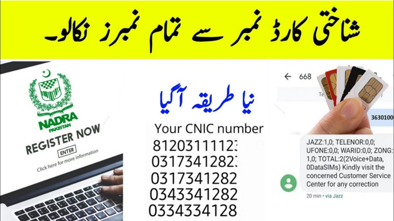 how to check all sim number on cnic online