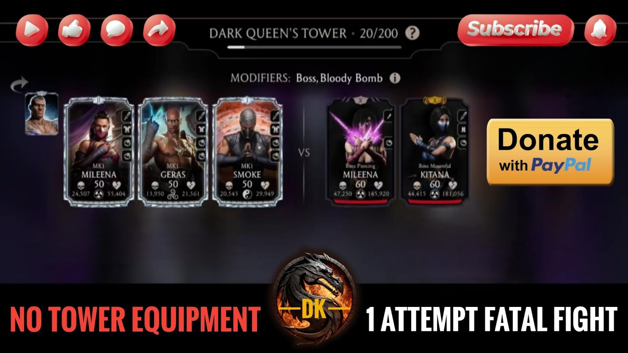 Fatal Dark Queen's Tower 20 & Reward 🎮 Mortal Kombat Mobile▫️MK Mobile 