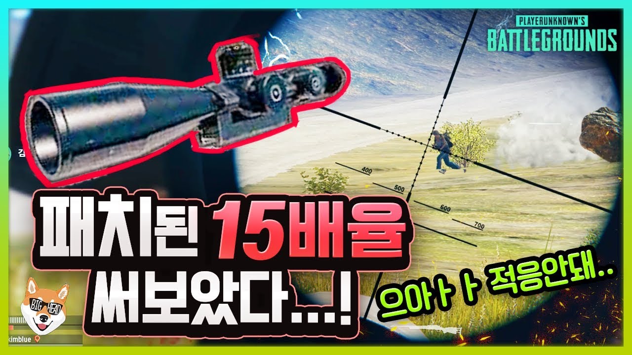 패치된 15배율을 써보았습니다. 이걸 사람이 쓰라고? / [배틀그라운드] 빅헤드