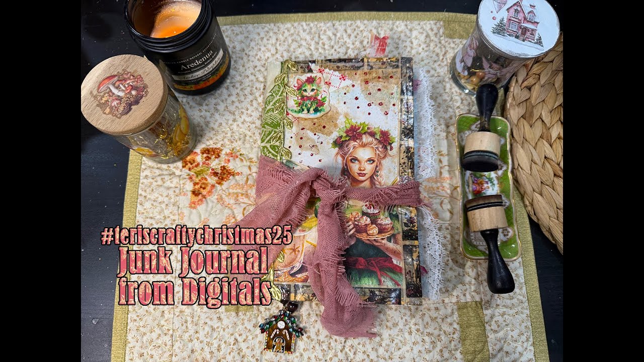Junk Journal Flip Through Using Beautiful Papers & Ephemera #teriscraftychristmas25 #christmas