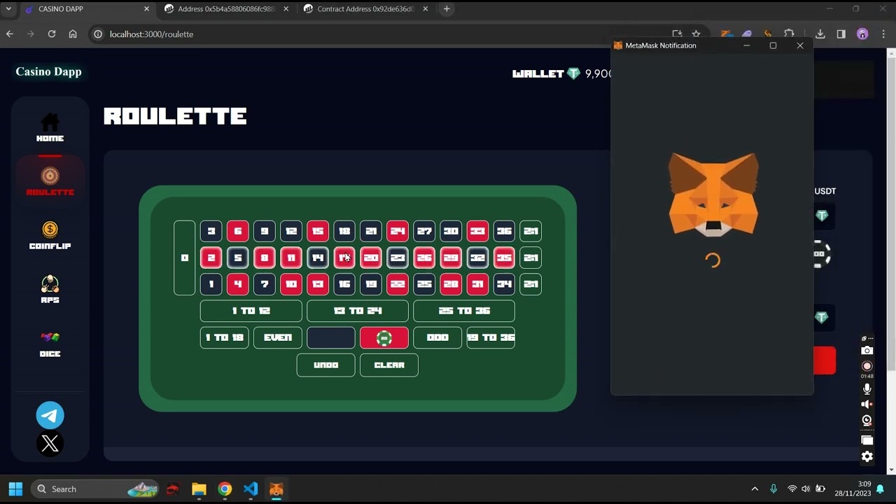 Casino Dapp On-Chain 4 Games Mode