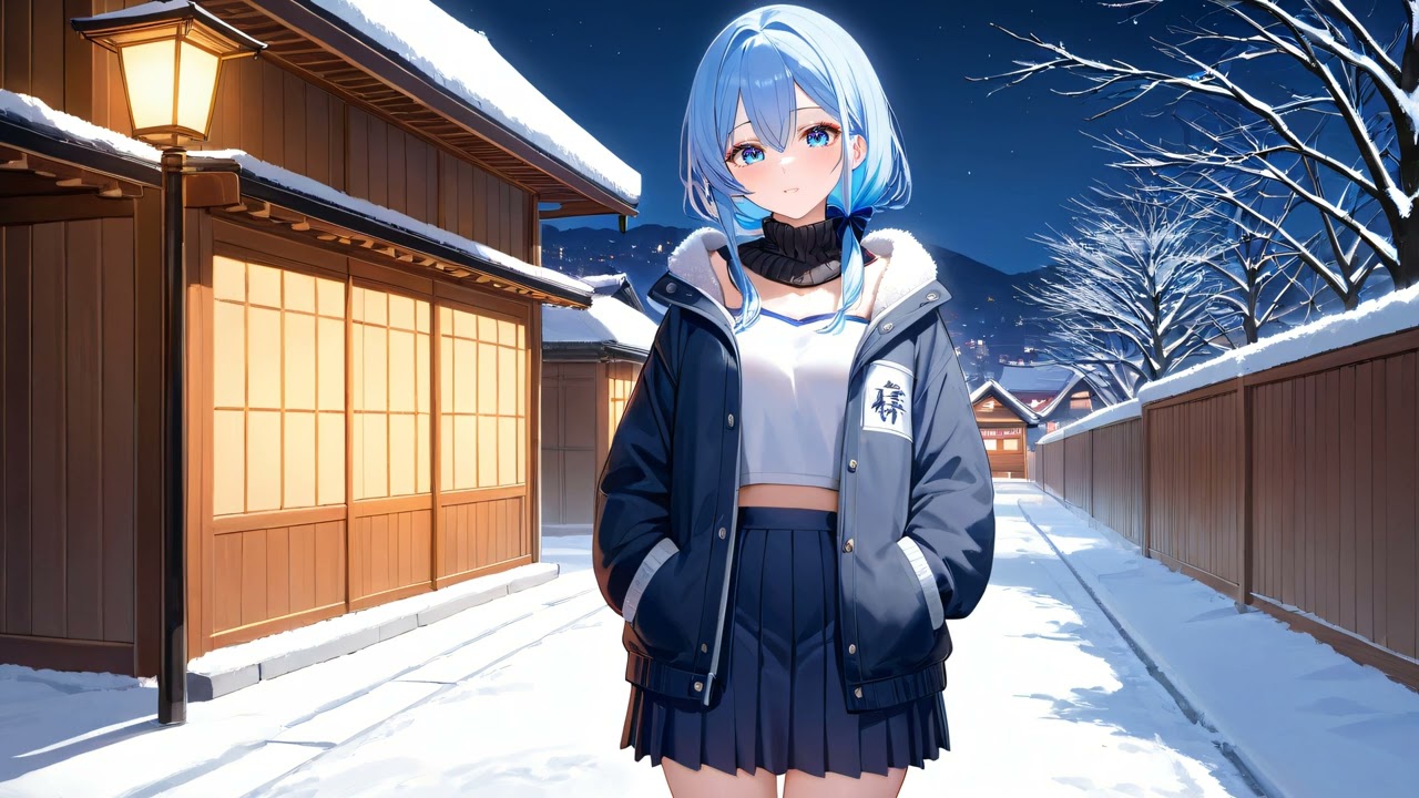 Winter Stroll with your Waifu | Peaceful Anime Chillwave – Soft Snowy Mood