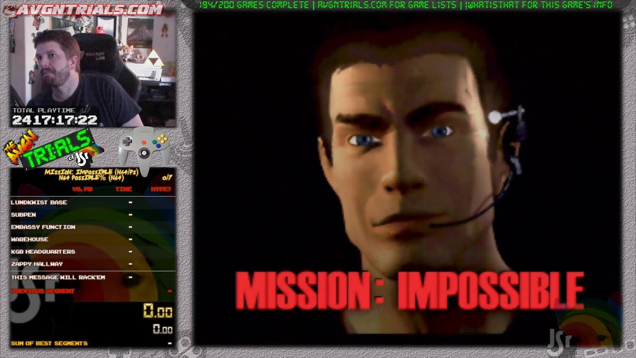 #195: Mission: Impossible (N64) Speedrun in 1:01:59! | The AVGN Trials of JSR