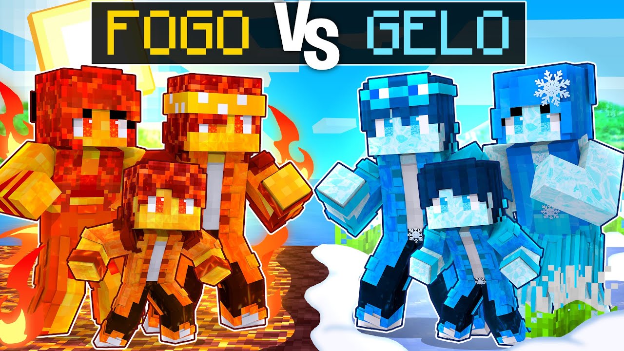 Fam&iacute;lia FOGO vs Fam&iacute;lia GELO no Minecraft
