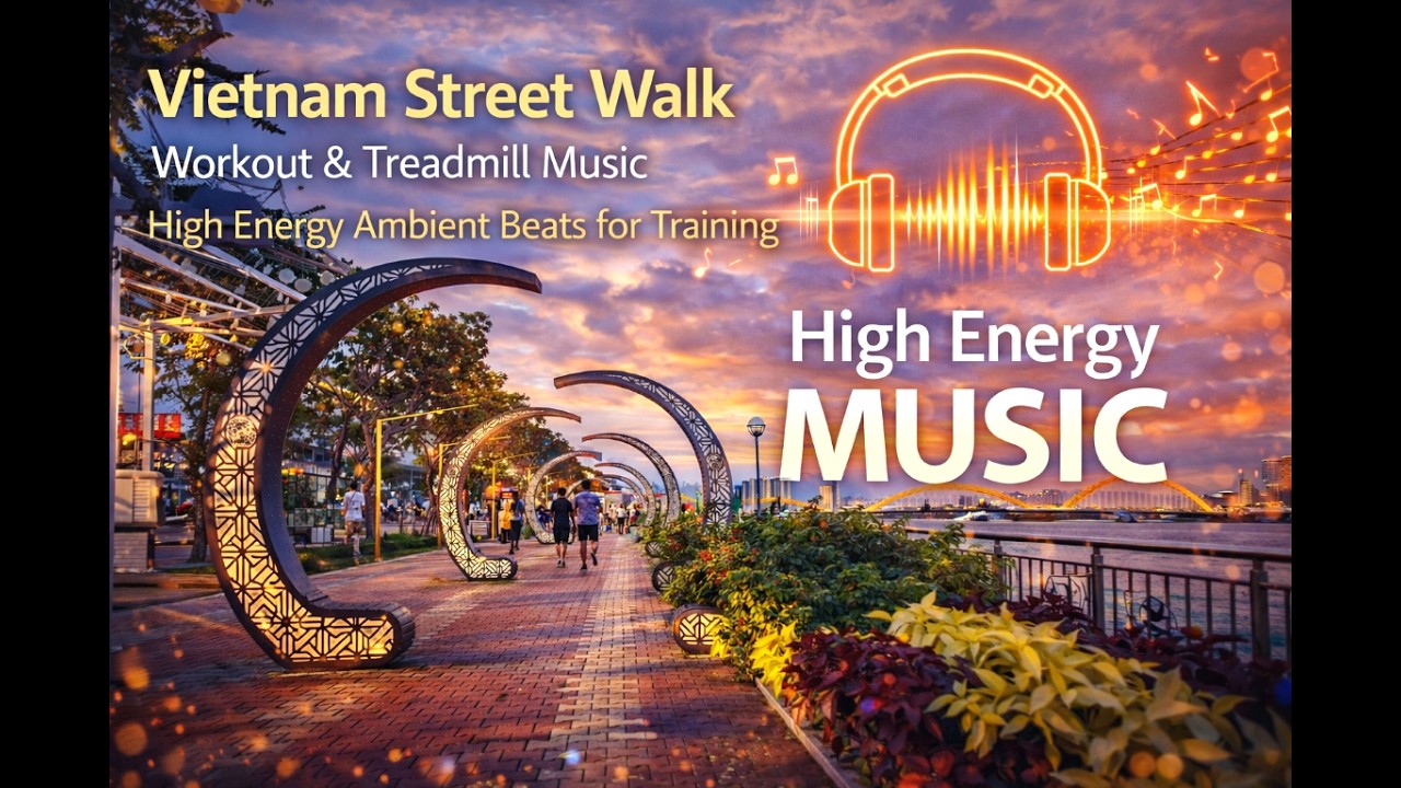 Vietnam Street Walk  Workout & Treadmill Music • High Energy Ambient Beats for Training