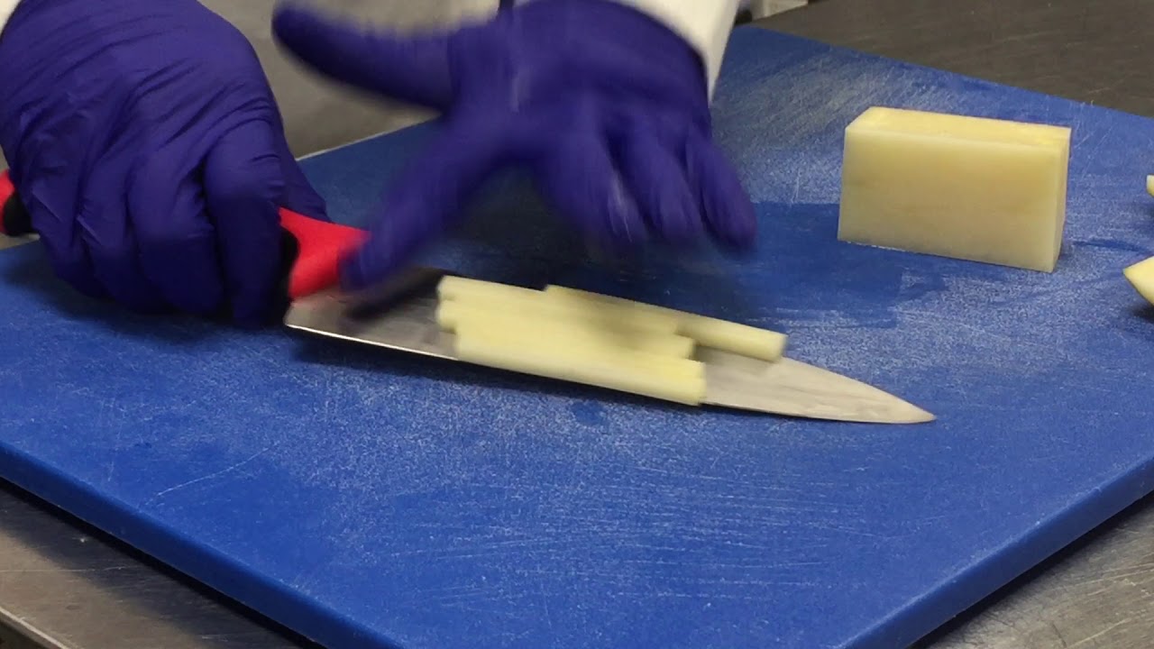Batonnet and Julienne cut potatoes
