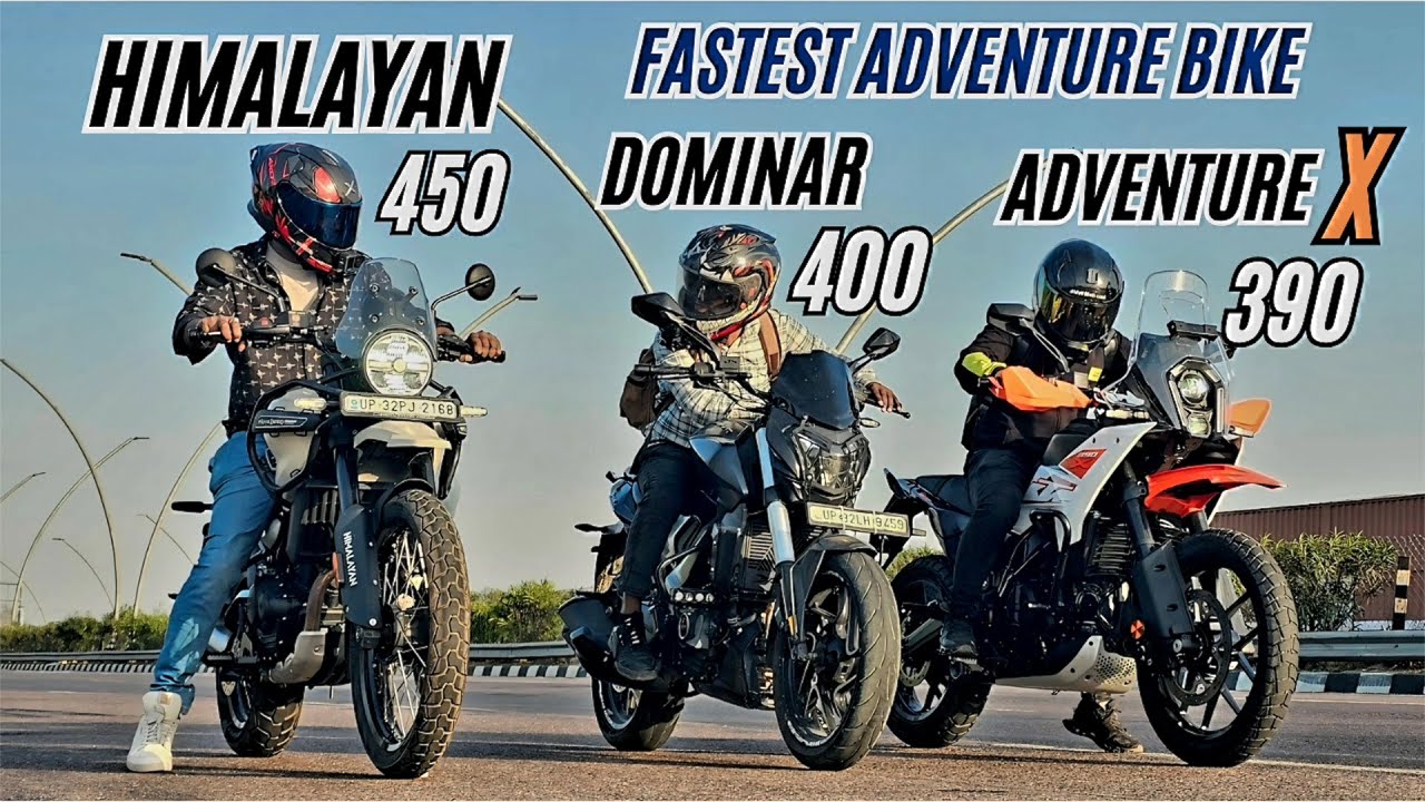 KTM 390 ADV X vs RE HIMALAYAN 450 vs DOMINAR 400 DRAG RACE🔥 | TEHALKA BATTLE😍