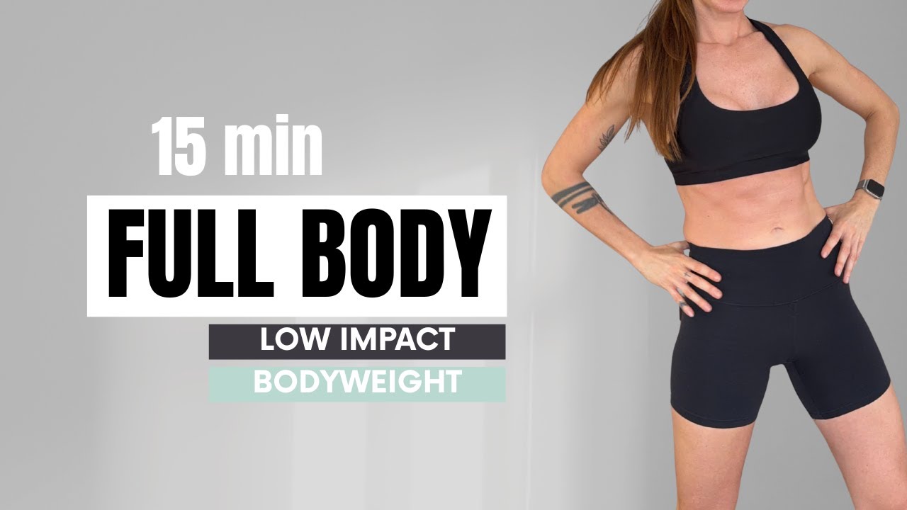 15 min FULL BODY WORKOUT - low impact Bodyweight - no equipment
