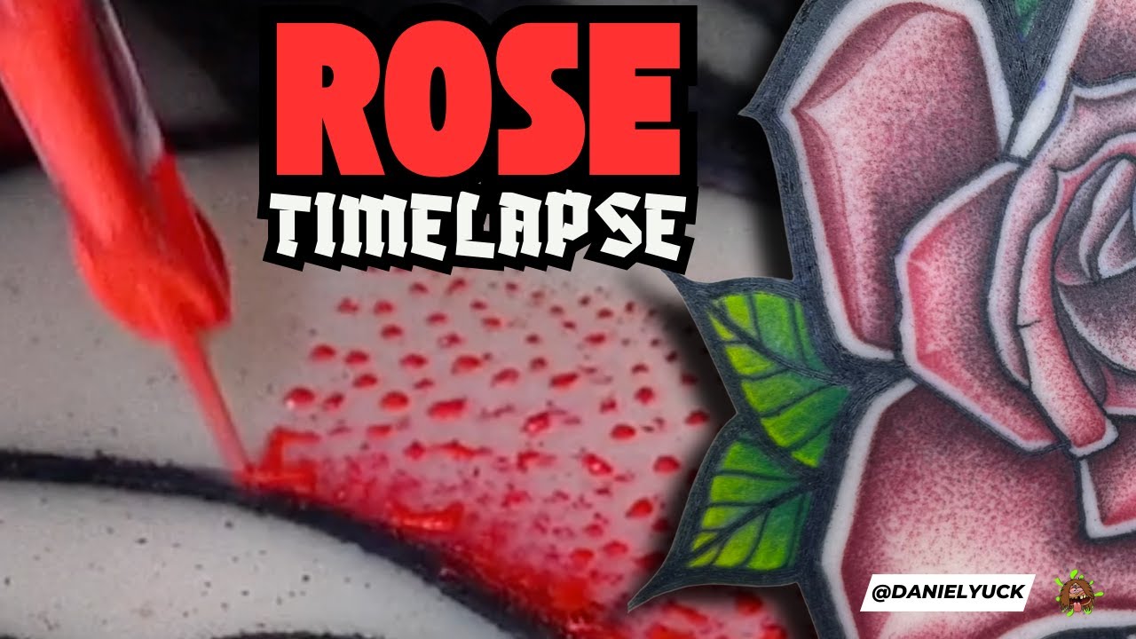 Red Stipple Shaded Rose Timelapse