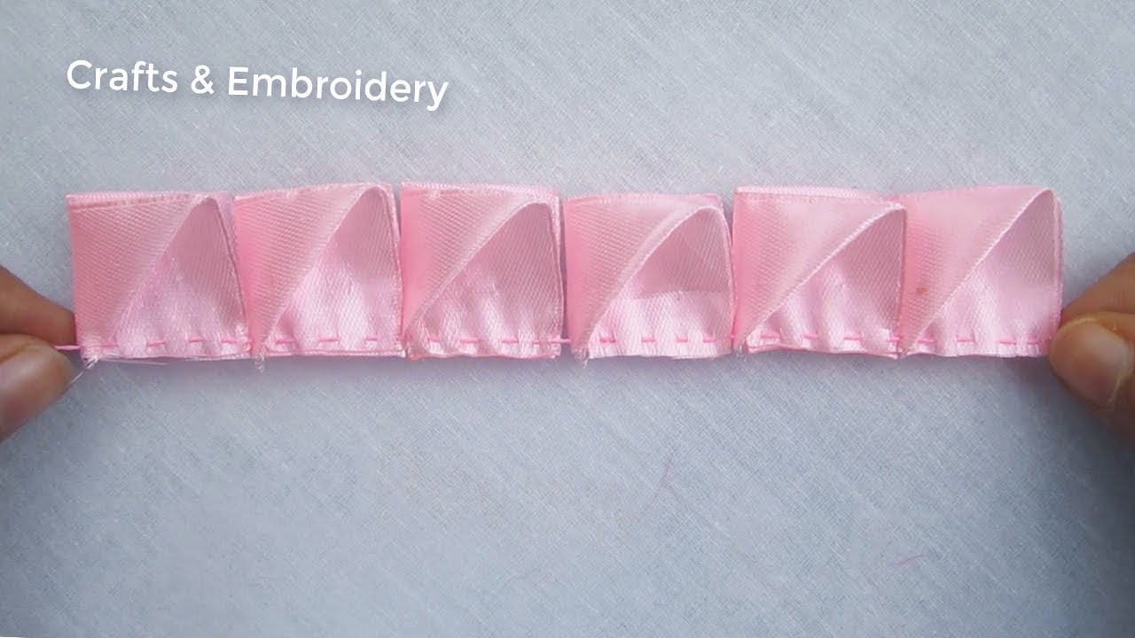 Hand Embroidery, Easy Ribbon Flower Making Idea, Ribbon Work
