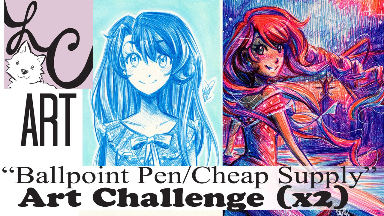 The "Ballpoint Pen" Challenge (Sketching & Coloring - 2 Speed Paints!) OC Lemia Crescent