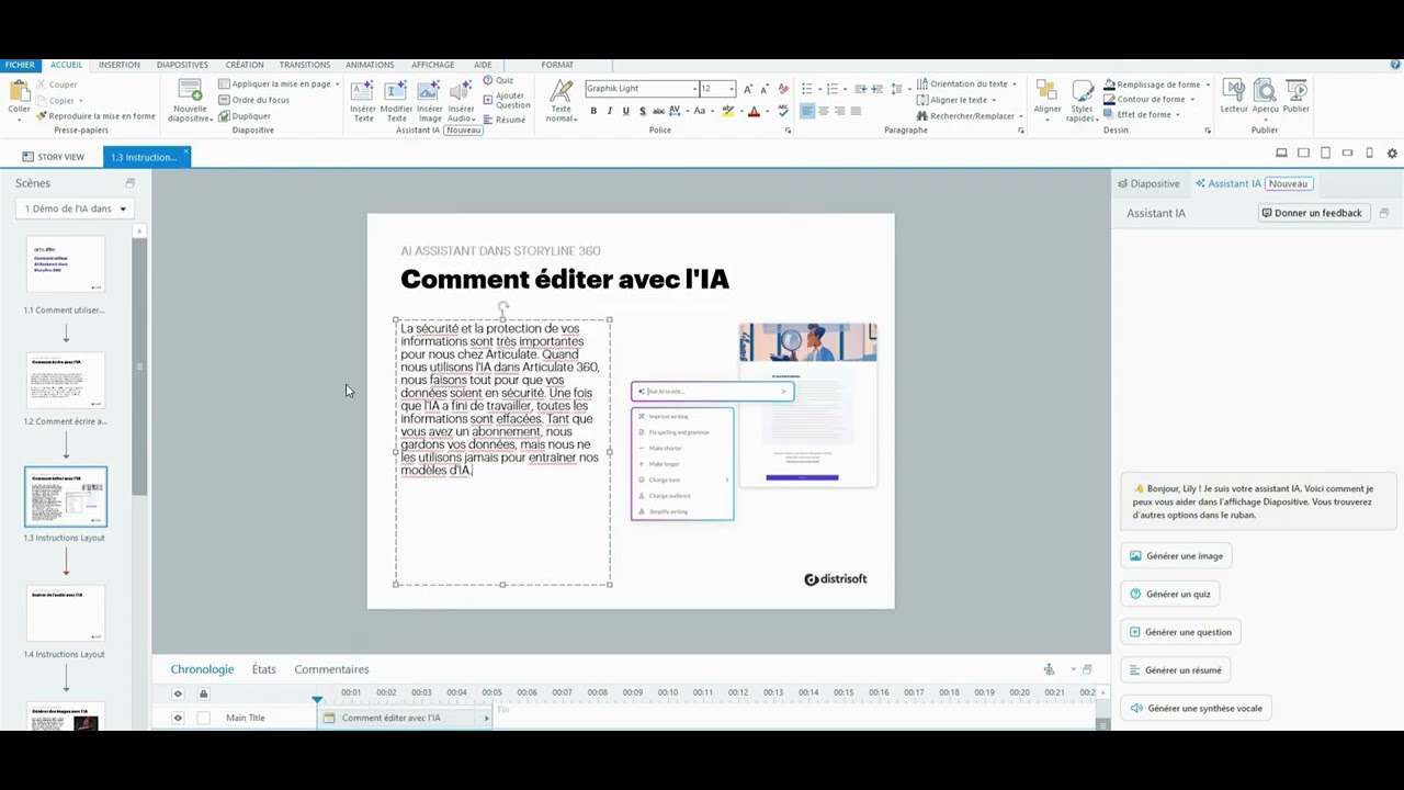 TUTO Distrisoft  | Comment utiliser AI Assistant dans Storyline 360