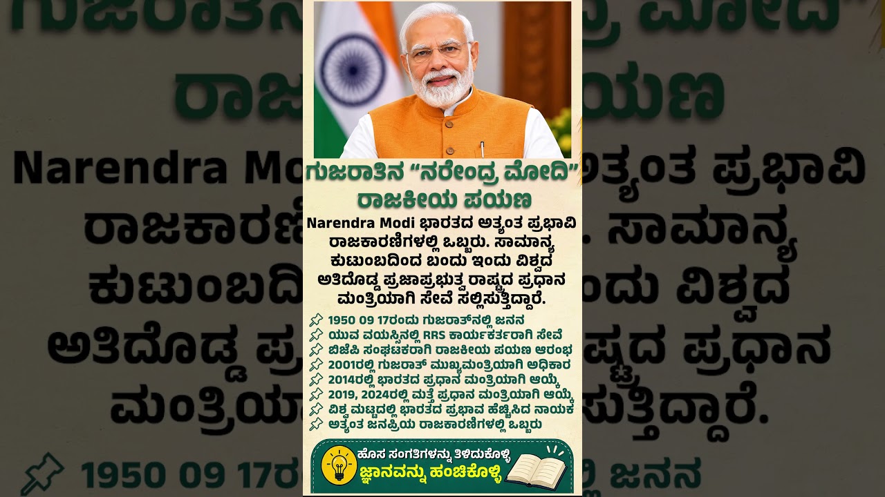 ನರೇಂದ್ರ ಮೋದಿ ರಾಜಕೀಯ ಪಯಣ ಗೊತ್ತಾ? : Narendra Modi