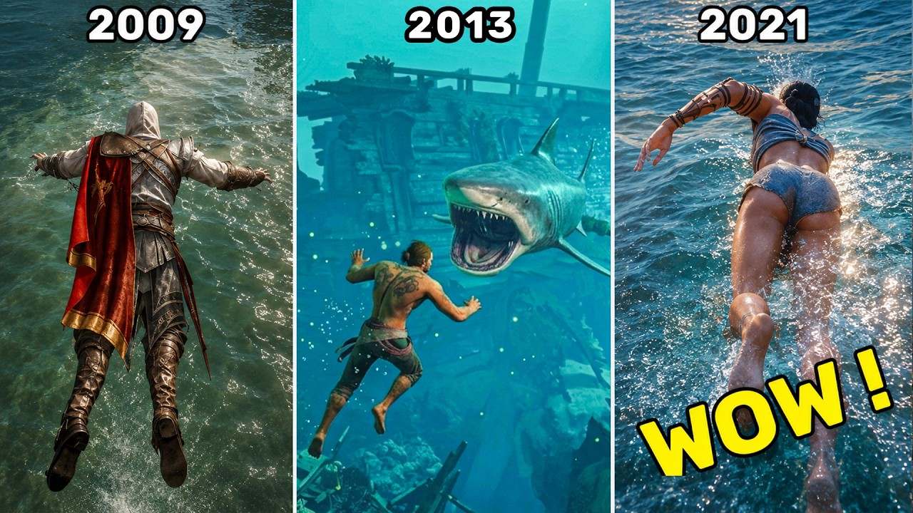 Evolution of Swimming in Assassin's Creed Games (2007-2021)