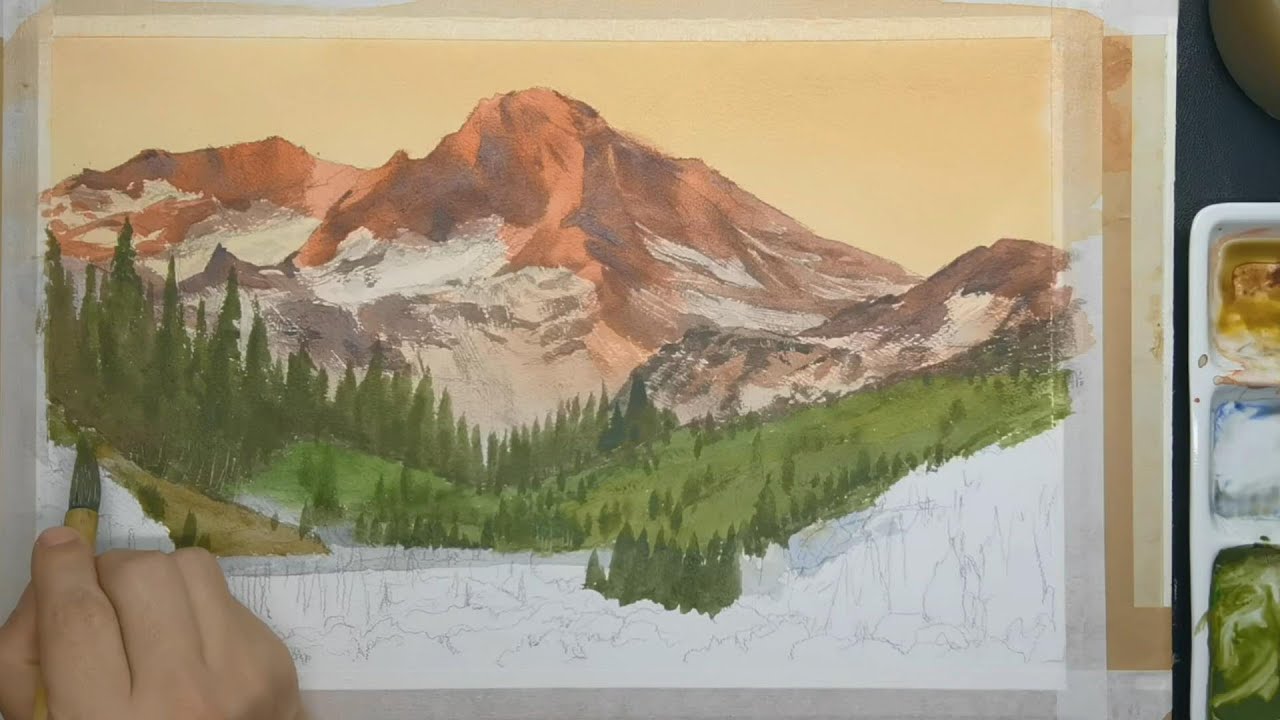 水彩風景｜Hand-painted Watercolor Landscape ｜Watercolor Ink Art & Western Watercolor Fusion Guide