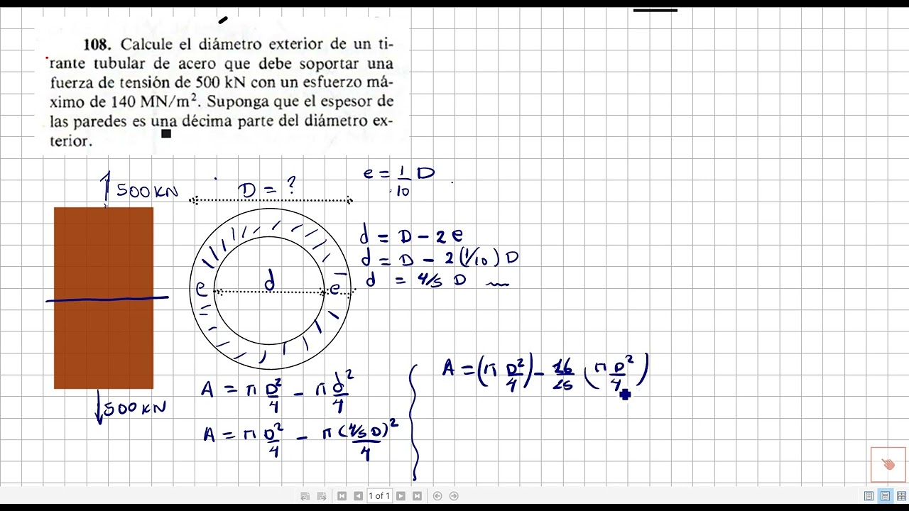 SOLUCIÓN DEL EJERCICIO 108  RESISTENCIA DE MATERIALES PYTEL-SIGER 4TA ED #resistenciademateriales