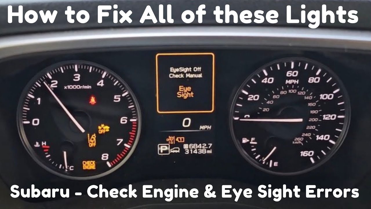 Контрольные лампы Subaru EyeSight и Check Engine &mdash; бесплатное решение &mdash; легко!