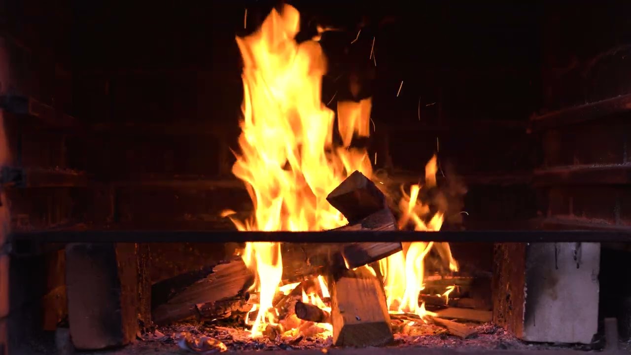 Fireplace with Crackling Fire Sounds