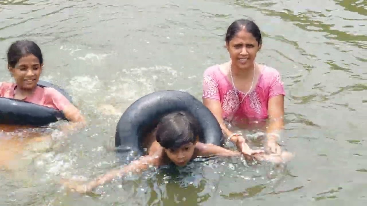 এই প্রথমবার আমার মামুকে সাঁতার  শেখালাম