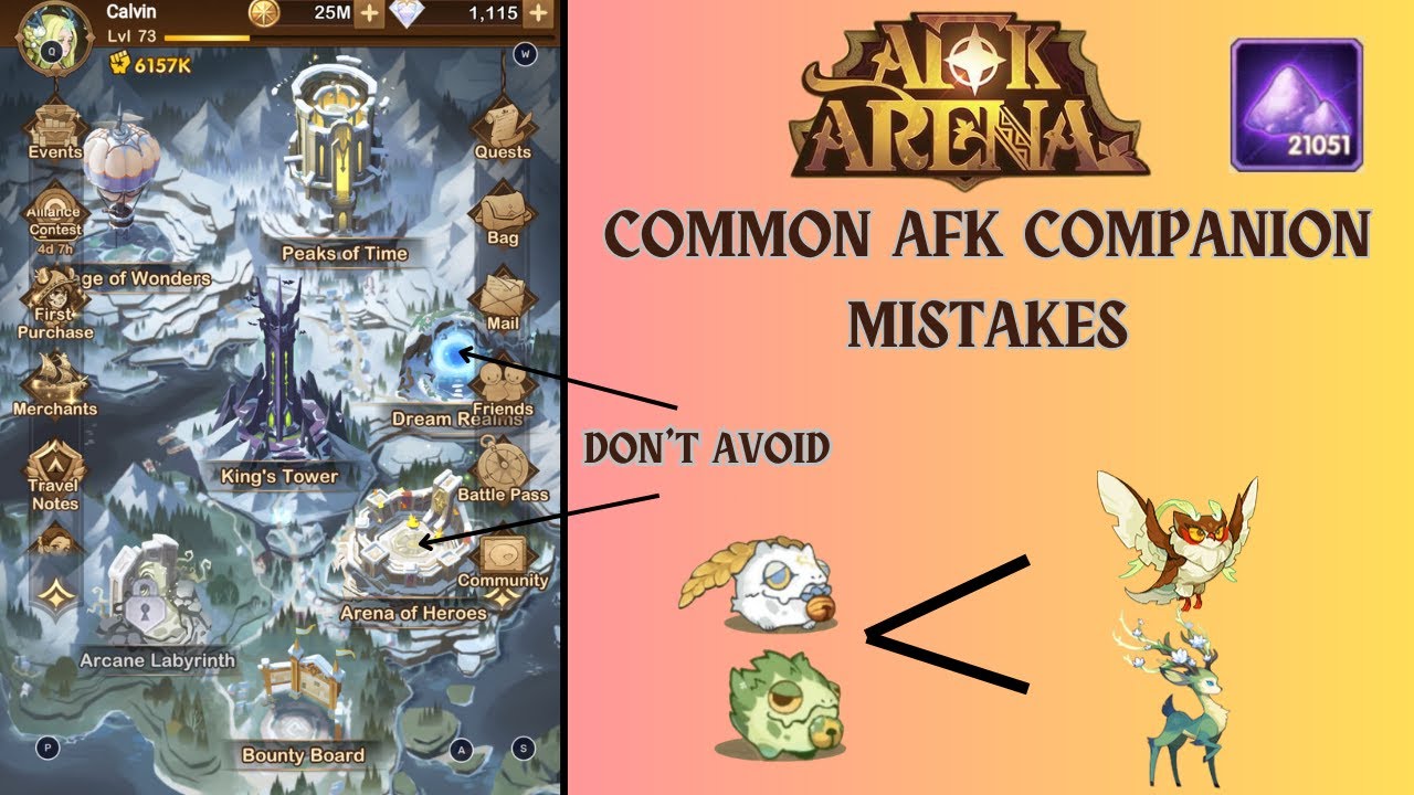 Распространенные ошибки, которых следует избегать при игре с компаньонами в AFK Arena