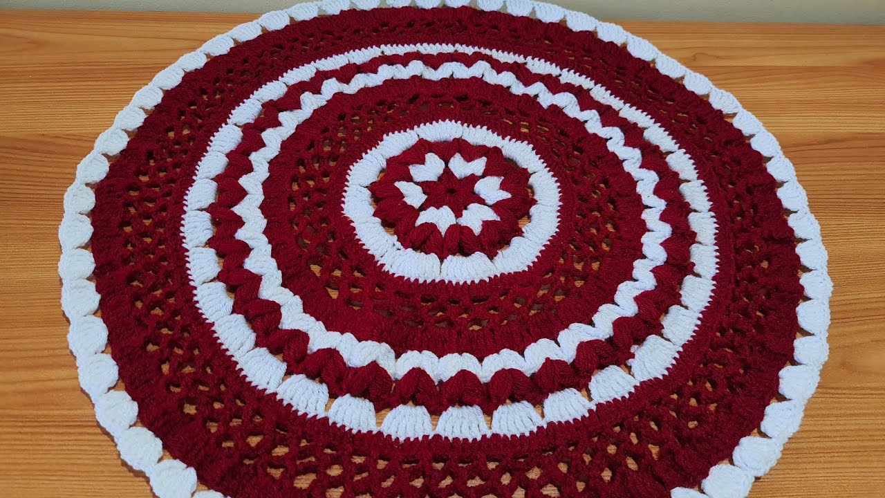 Very Very Easy Thalposh Design ,Woolen Rumal  ,Crochet Round Table Cover @SantoshAllArt