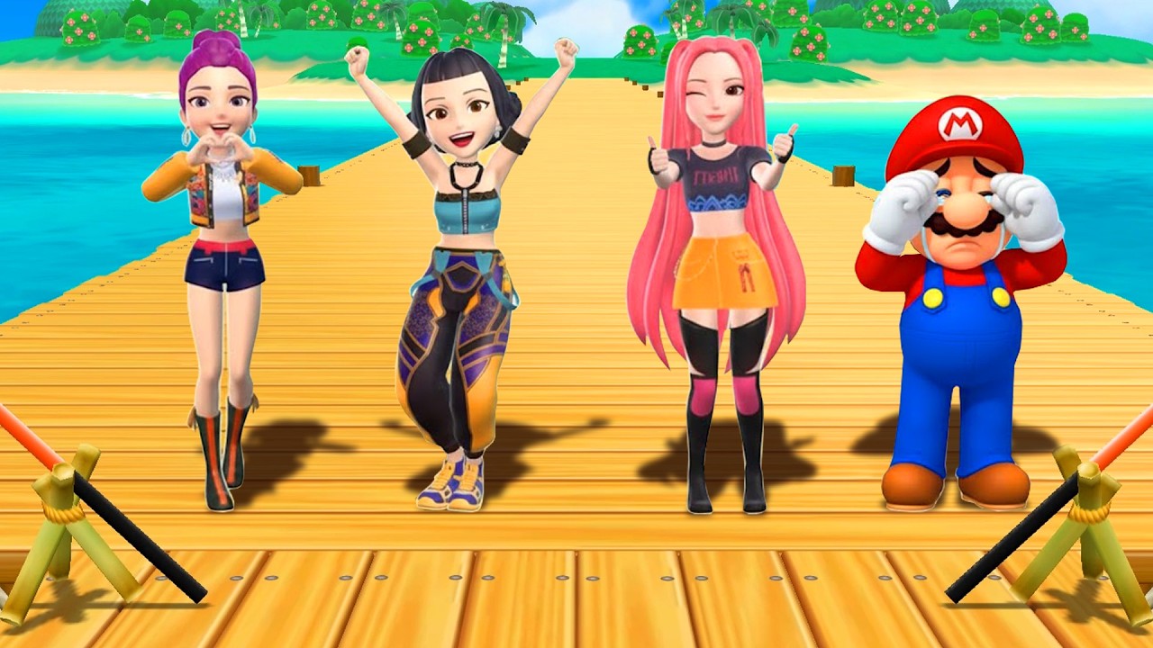 Mario Party 9 Minigame: Rumi, Zoey, Mira From KPOP Girls! Demon Hunters Vs Mario (Master Difficulty)