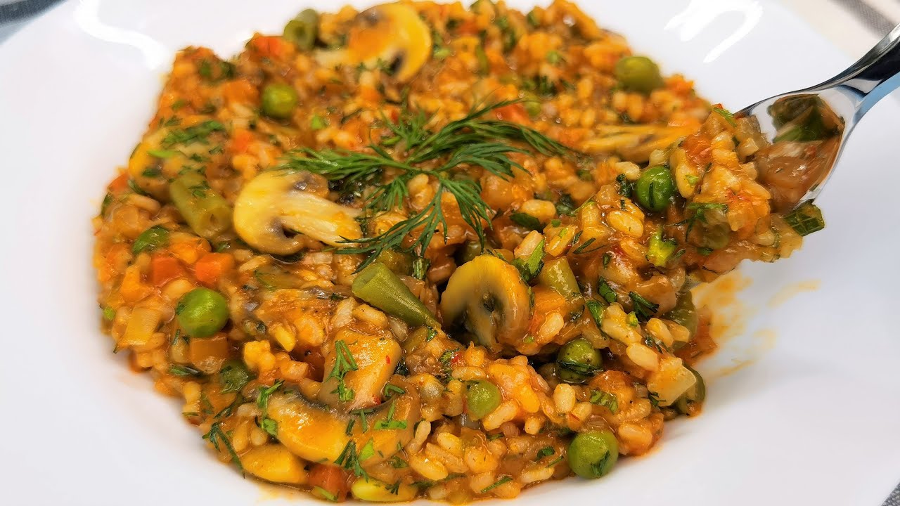 Рисовый плов с грибами и овощами. Верим, пробуем и отправляем.