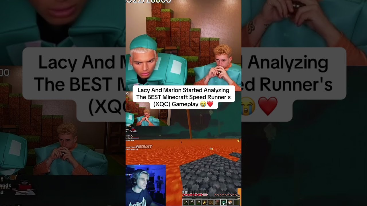 Lacy & Marlon Started Analyzing The BEST Minecraft Speed Runner XQC #lacy #marlon #xqc #minecraft