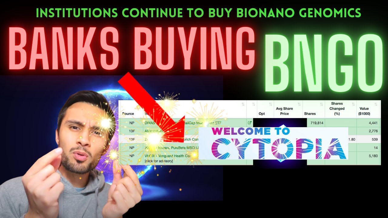 $BNGO bought by the banks and institutions   bngo news, bngo updates