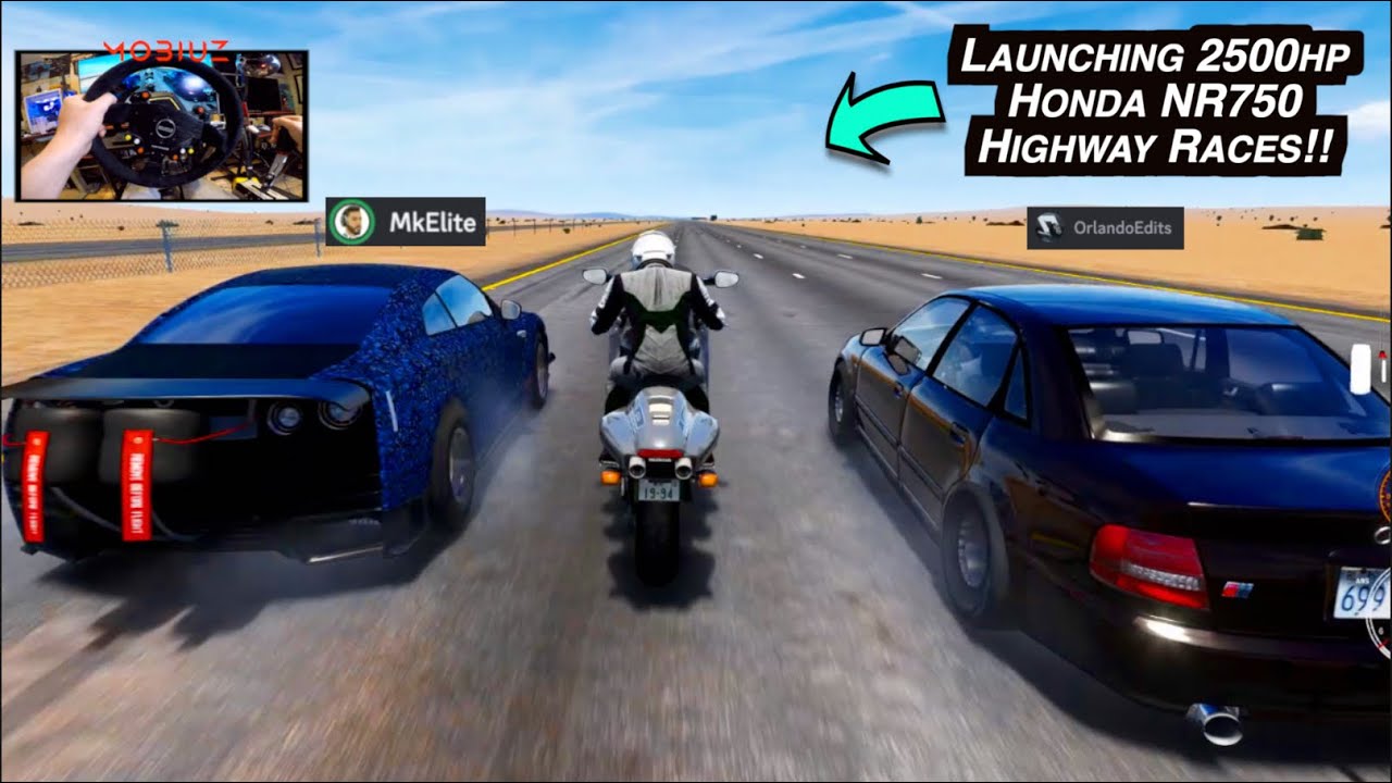 FIRST Launch 2500hp Honda MOTORCYCLE In Highway Drag Racing SERVER Online!!