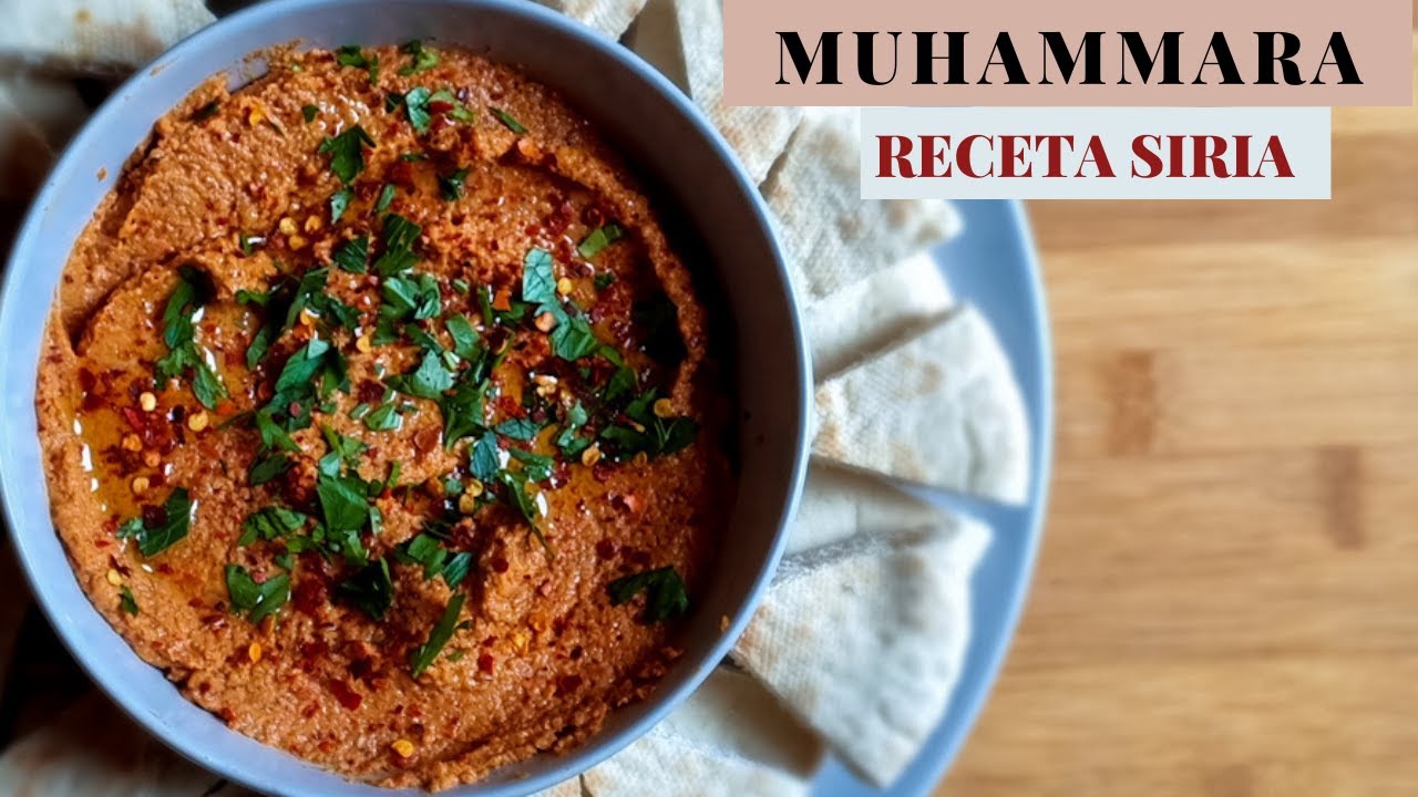 Muhammara o crema siria | VEGAN Dip - crema de pimientos Árabe
